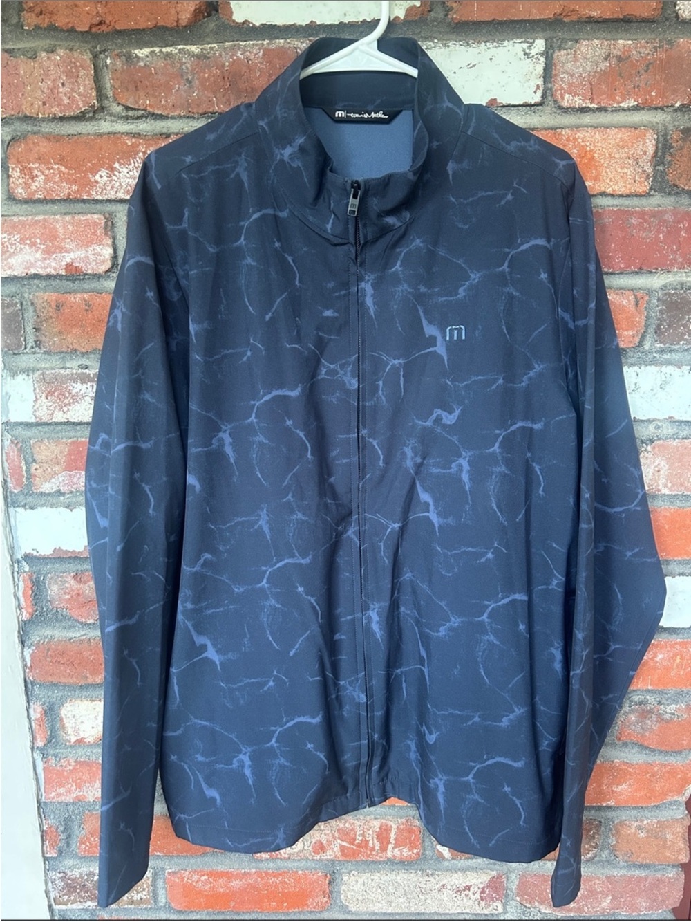 Travis Mathew Verge Full Zip Jacket in the blue tie-dye colorway Size Large